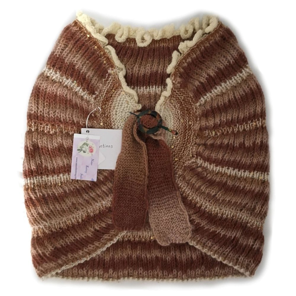 Warm 100% Alpaca Shawl Capelet for Women, Custom Knit by Nature Knitting Studio